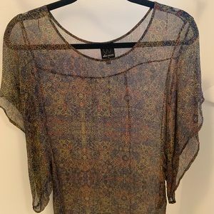Ella moss sheer print top